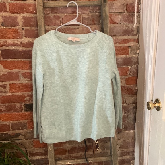 Loft Bell Sleeve Mint Sweater - Picture 1 of 3